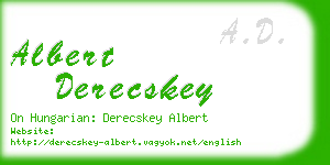 albert derecskey business card